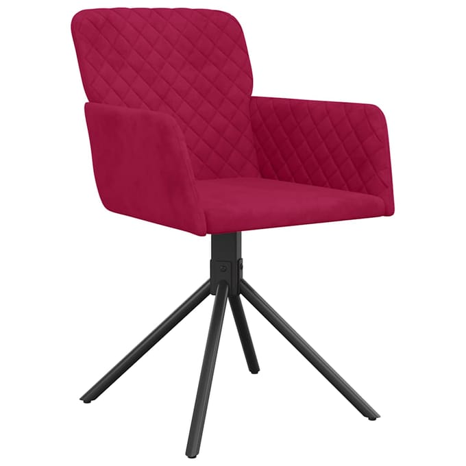 vidaXL - Eetkamerstoelen - draaibaar - 2 - st - fluweel - wijnrood
