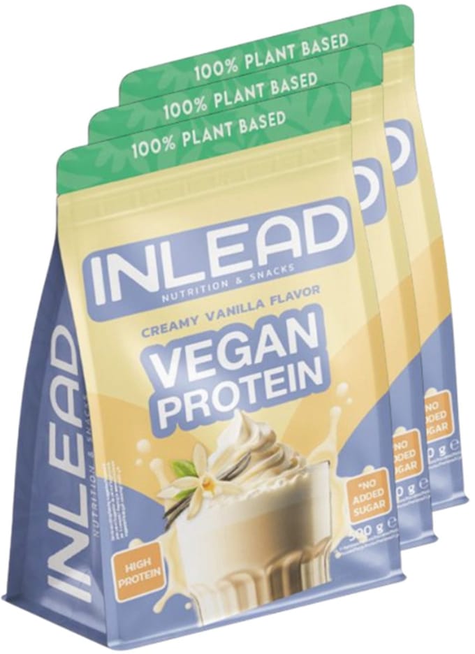 Inlead | Vegan Protein | Creamy Vanilla | 3 stuks | 3 x 500 g