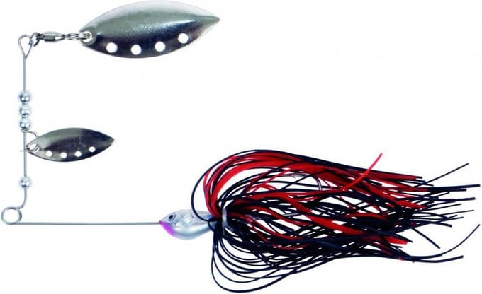Predox Spintexx Double Will 13 g - krachtige spinnerbait met dubbele willowbladen voor roofvissen Red & Black