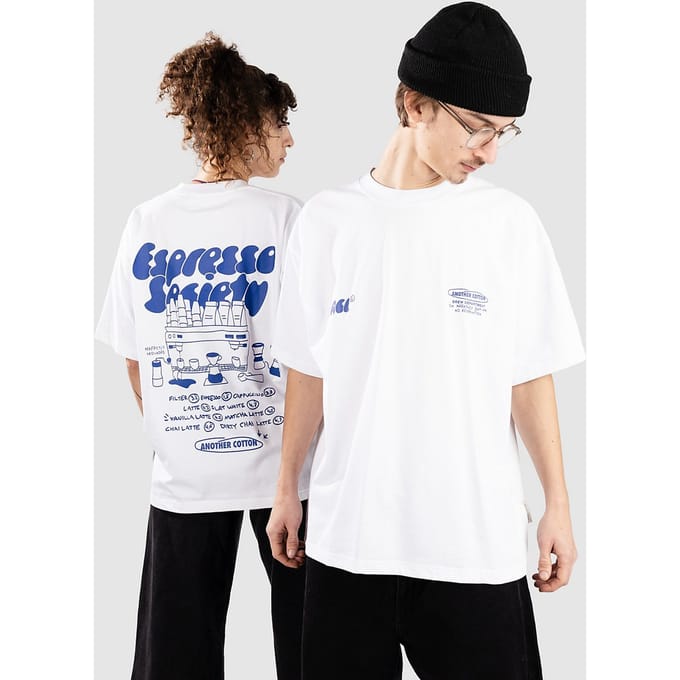 Another Cotton Lab Espresso Society T-Shirt zwart