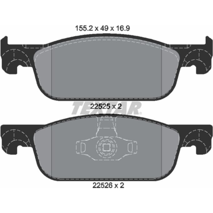Remblokset TEXTAR 2252501, voor