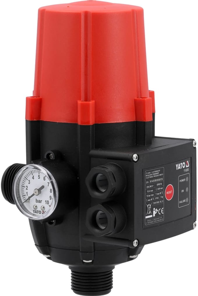 YATO Elektronische Drukschakelaar Voor Waterpomp (1.5 - 2.2 Bar Startdruk)