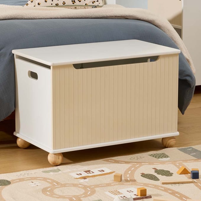 Eazy Living Speelgoedkist met Deksel Elina Wit - Beige