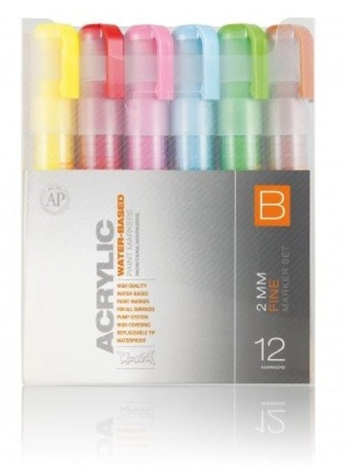 Montana ACRYLIC Marker 2mm Set B / 12 stuks
