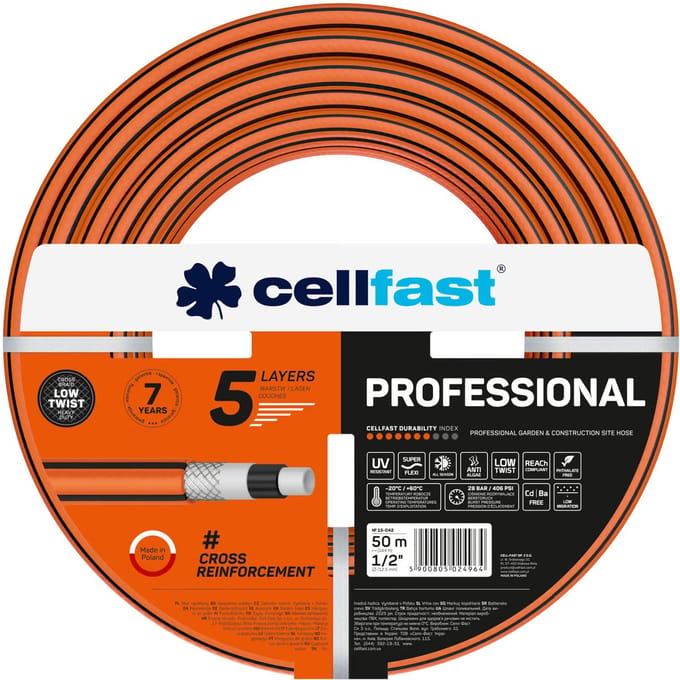 Cellfast Professional - tuinslang, diameter 1/2 inch, lengte 50 m, 5-laags