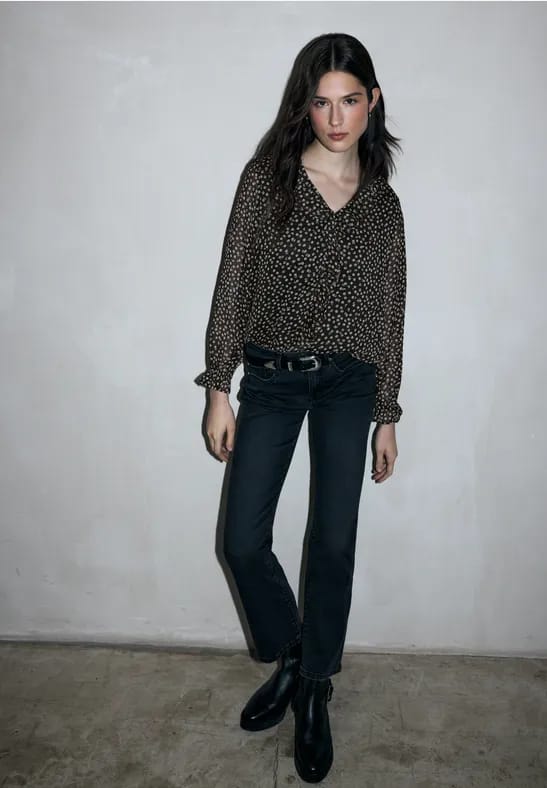 Chiffon blouse met volants