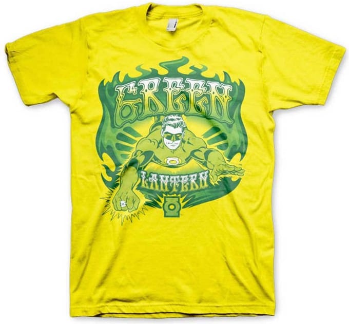 DC Comics Green Lantern Heren Tshirt -M- Green Fire Geel