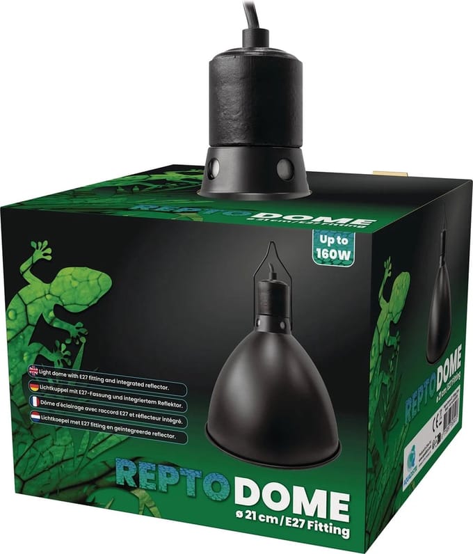 Repto Dome E27 Zwart - Terrarium Warmtelamp Kap