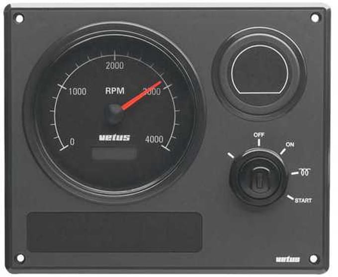 Vetus instrumentenpaneel MP22, zwart, 12 volt