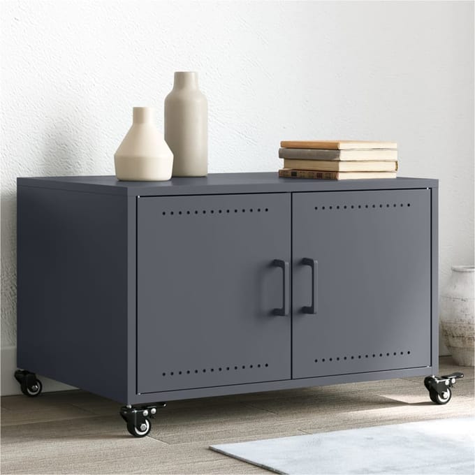 vidaXL - Salontafel - 68x50x43,5 - cm - staal - antracietkleurig