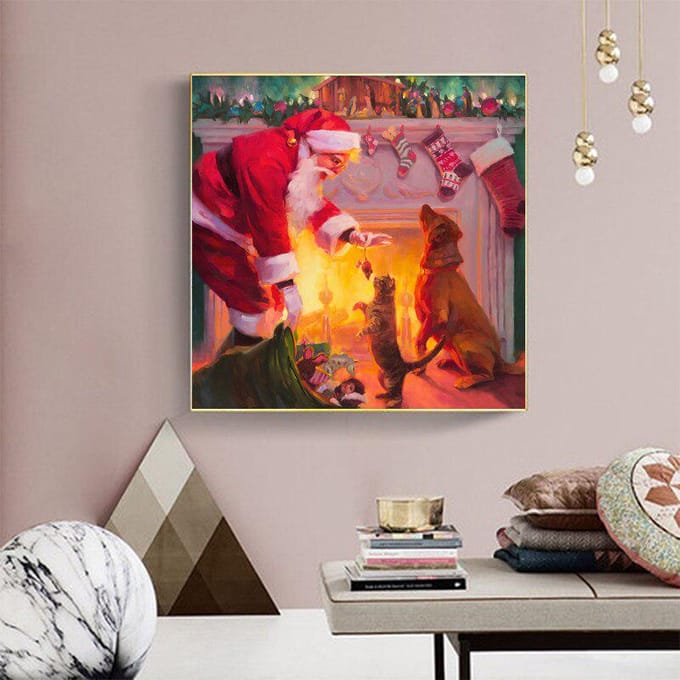5D DIY diamant schilderij Kerstman diamant borduurwerk foto van steentjes 30x30CM red