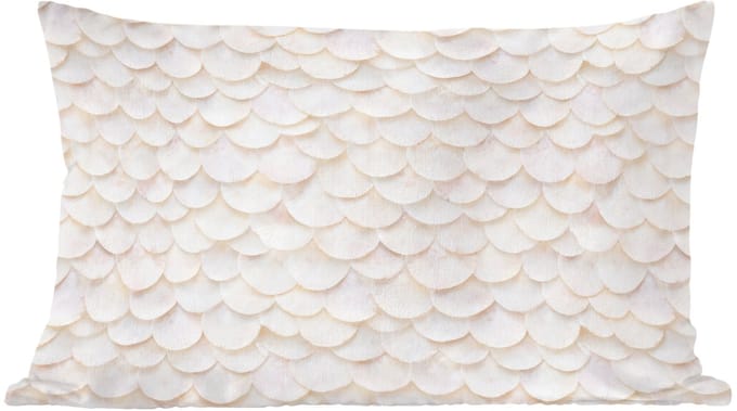 Sierkussens - Kussentjes Woonkamer - 60x40 cm - Schubben - Wit - Elegant
