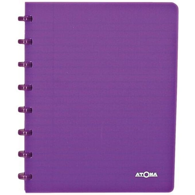 Atoma Trendy schrift, ft A5, 144 bladzijden, geruit 5 mm, transparant paars