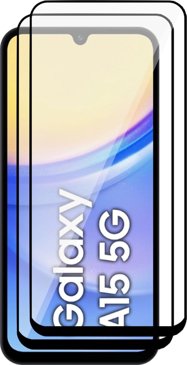 Screenprotector geschikt voor Samsung Galaxy A15 - 2x Volledig Dekkend Glas Screen Protector