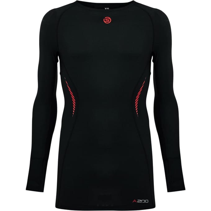 Skins Heren A200 compressieshirt met opdruk op de rug (Zwart)