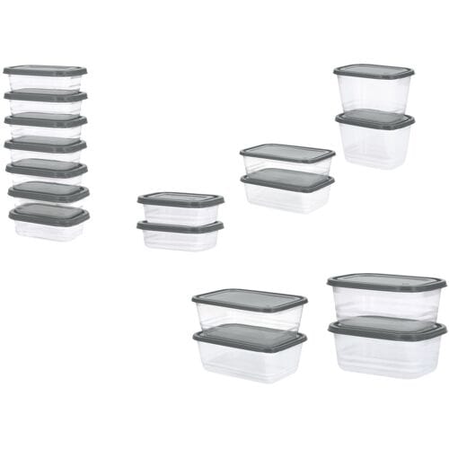 SILVERCREST Vershoudbakjes met deksel - 17-delig (Grijs)