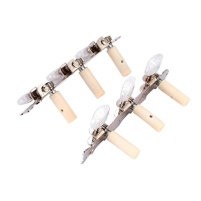3+3 Acryl Klassieke Gitaar Snaar Stemmechanieken Stemknoppen Machinekoppen Zilver white