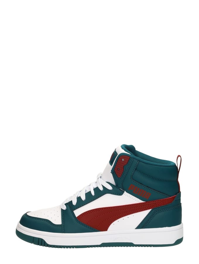 PUMA Puma Rebound V6 Mid Jr Unisex Sneakers - Cold Green-Alpine Snow-Intense Red