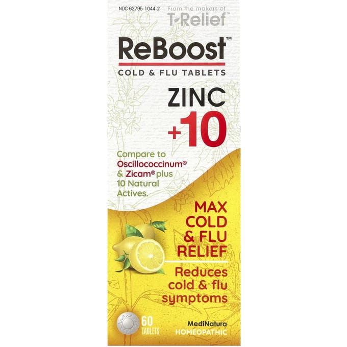 MediNatura, T-Relief, ReBoost, Zink +10, Verkoudheid & Griep Tabletten, 60 Tabletten
