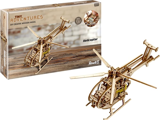 Revell Modelbouwpakket - 00611 Tiny Adventures - Helikopter - Functioneel Model Houten - 1:30 - Modelbouw