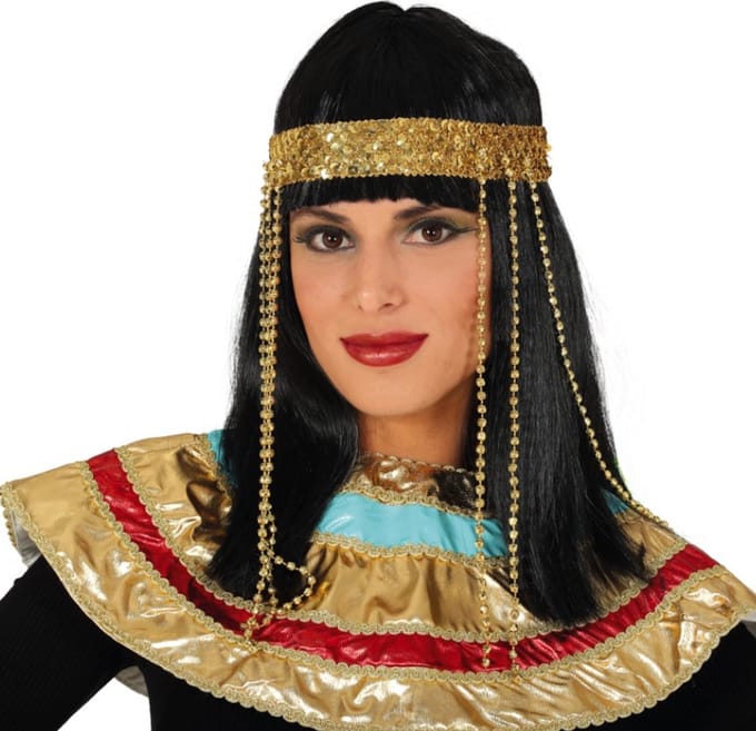 Fiestas Guirca - Zwarte pruik Egyptische prinses