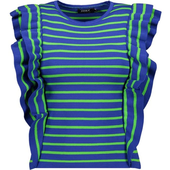ONLY  - Maat L - ONLSANDY SL LONG RUFFLE O-NECK KNT Dames Trui