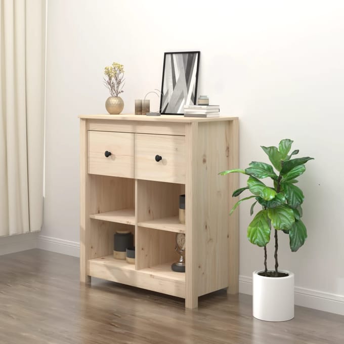 vidaXL - Dressoir - 70x35x80 - cm - massief - grenenhout