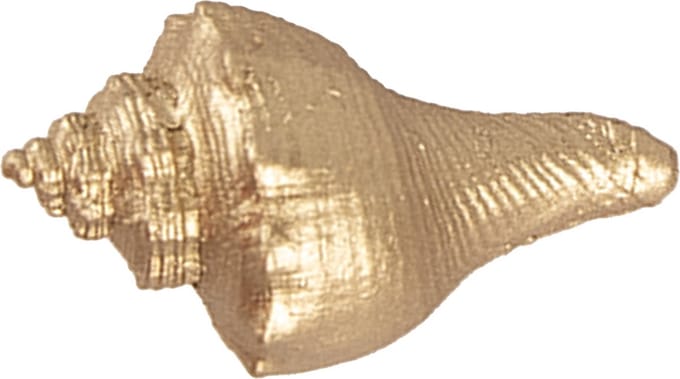 Clayre & Eef Deurknop Schelp 5x3x3 cm Goudkleurig Kunststof