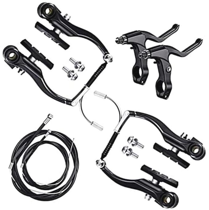 Aluminium Fietsremhevels en Remkabels Set voor Mountainbikes