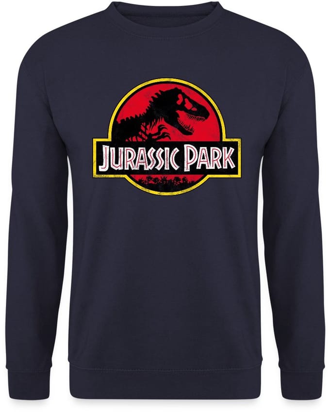 Jurassic Park Klassiek Logo In Rood Met T-Rex Sweater Heren