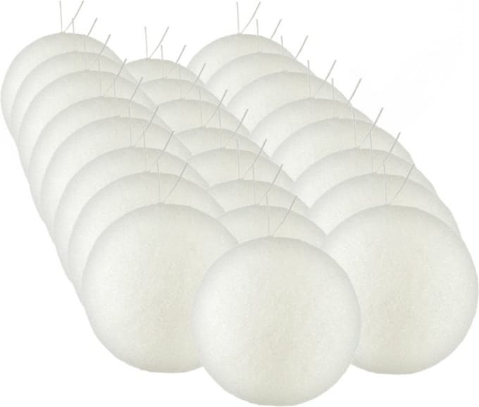 Gerimport Kerstballen 24x wit kunststof glitters - diameter 8 cm - feestelijk - elegant