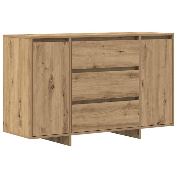 vidaXL - Dressoir - Artisan - Eiken - 120 - x - 41 - x - 75 - cm - Bewerkt - hout