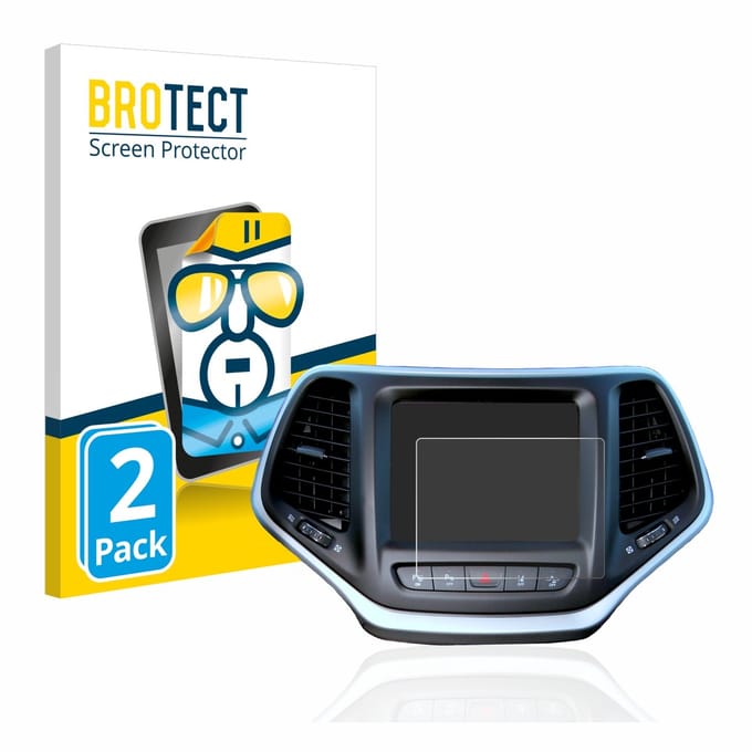 BROTECT - Screenprotector voor Jeep Cherokee BJ 2014-2018 (Uconnect 8.4") - Folie Beschermfolie transparant 2 Stuks