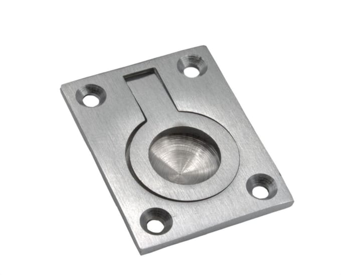 Luikring Messing mat chroom - 50x38mm - Rechthoekig