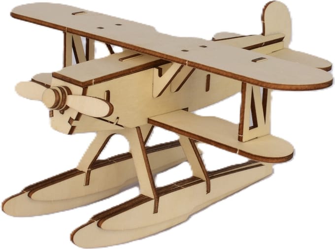 De Bouwplaats 3D Puzzel Watervliegtuig Heinkel - Houten bouwpakket
