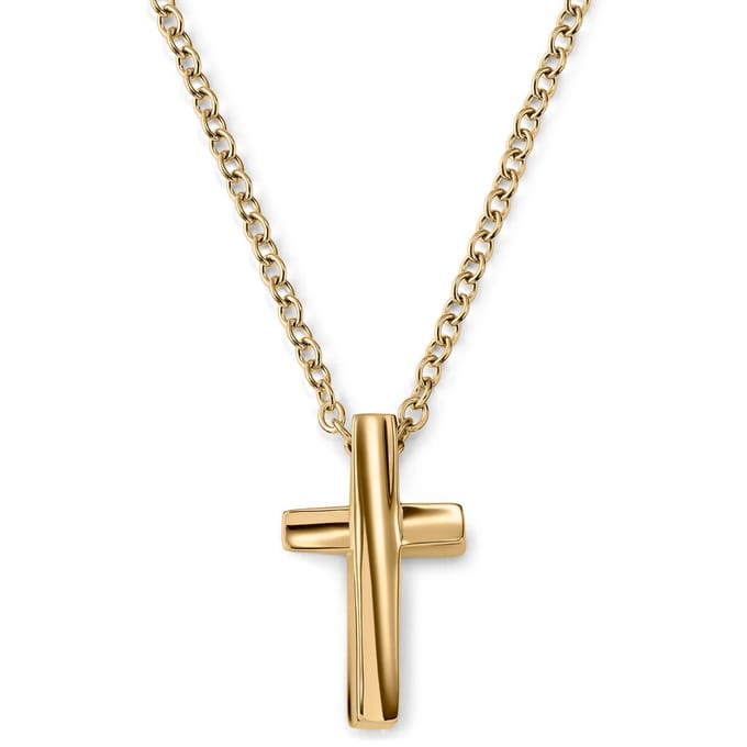 Goudkleurige ronde kruisketting