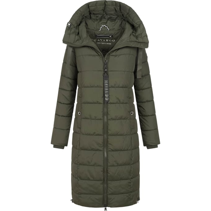 Navahoo Mondmädchen dames wintermantel met capuchon en fleecevoering