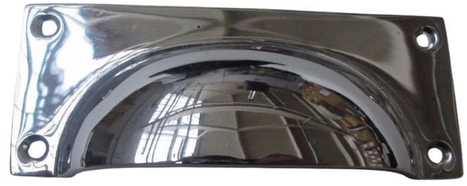 Small Rectangular Cup Handle Polished Chrome