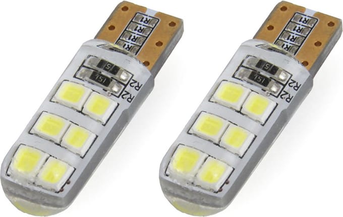 AMiO LED STANDAARD T10 W5W 12xSMD 2835 12V Zilver
