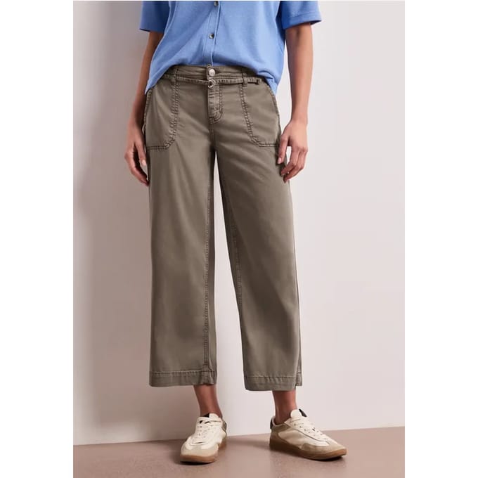 7/8 Wide Legs jeans met riemdetail