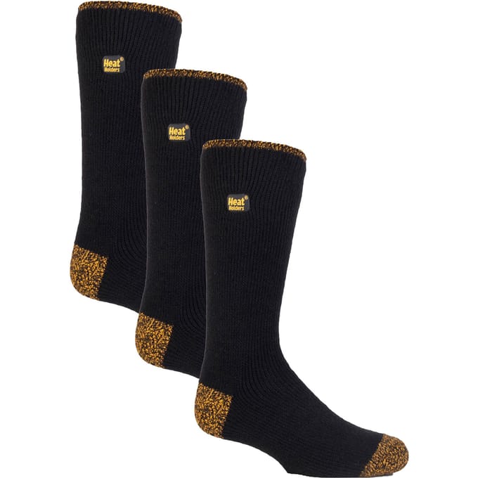 Heat Holders 3-pack zwarte winterwerksokken voor heren - Zwart
