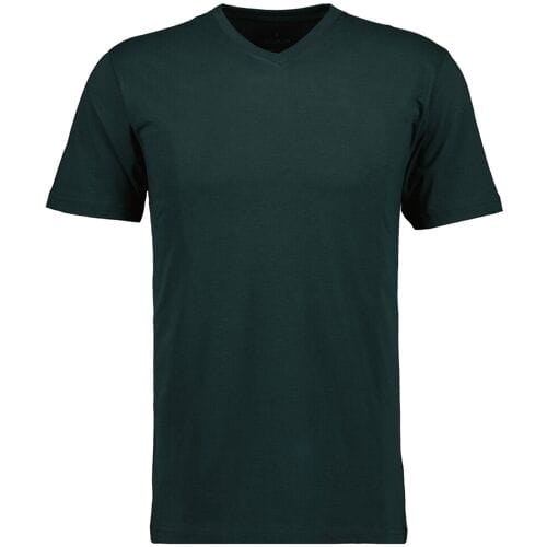 Ragman T-Shirt Uni V-Neck Single Jersey Donker Groen / male