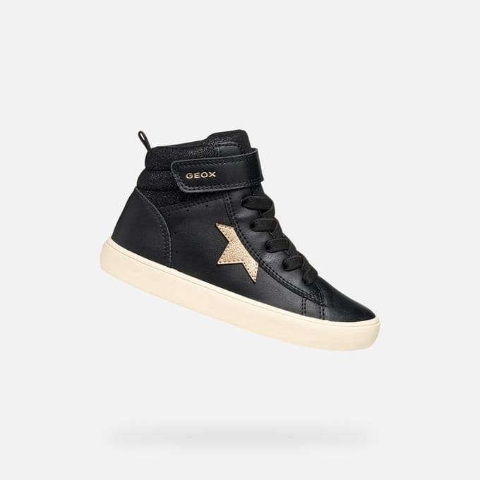 GEOX GISLI MEISJES Sneakers - ZWART/CHAMPAGNE - Maat 37