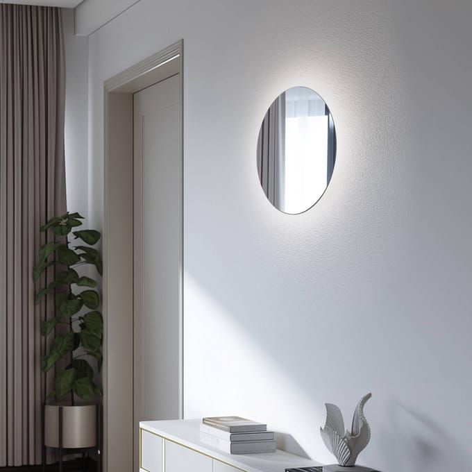 Nowodvorski Lighting LED-spiegel Ring L, Ø 39 cm, glas, warmwit
