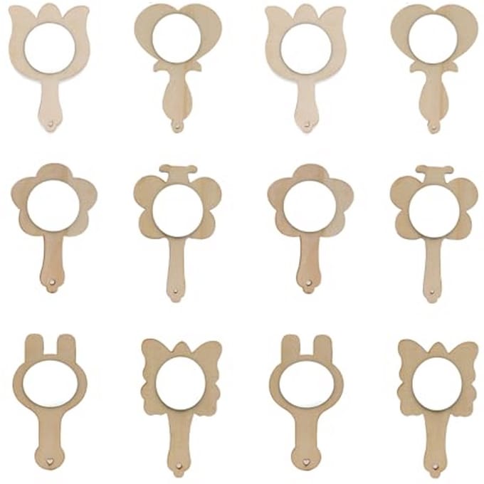 Houten Spiegels 12 Stuks voor Creatief Handwerk