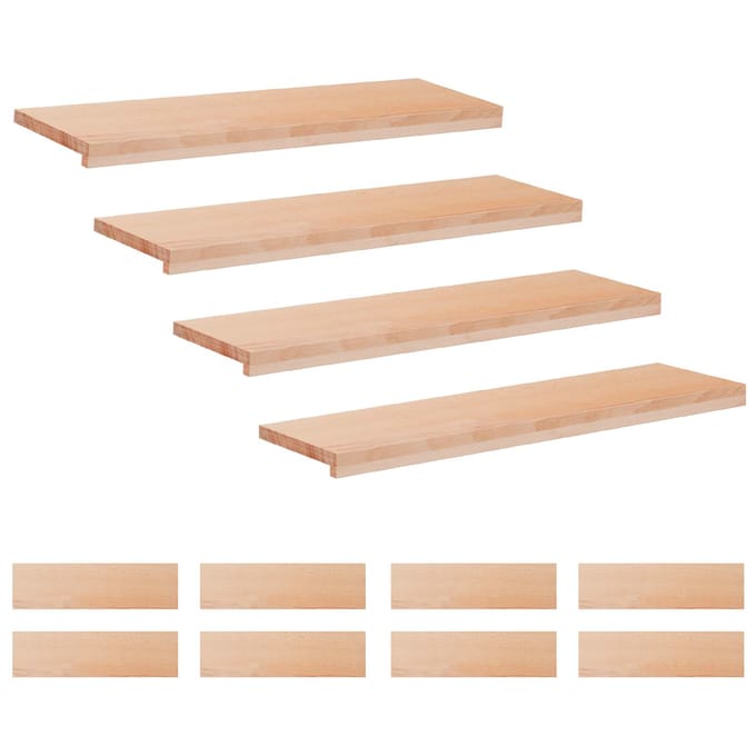 vidaXL - Traplopers - 12 - st - 90 - x - 25 - x - 2 - cm - Naturel - Massief - beukenhout