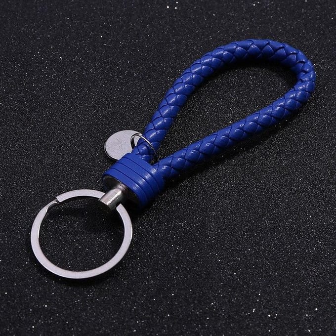 Sleutelhanger Leer - Donker Blauw