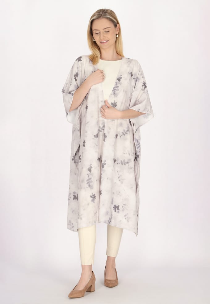 usha Kimono Dames Grijs Veelkleurig