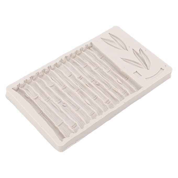 Moule en Silicone Sûr Élastique Gris Feuilles Bambou Design Résistant à la Déchirure Démoulage Facile DIY Moule de Cuisson beige
