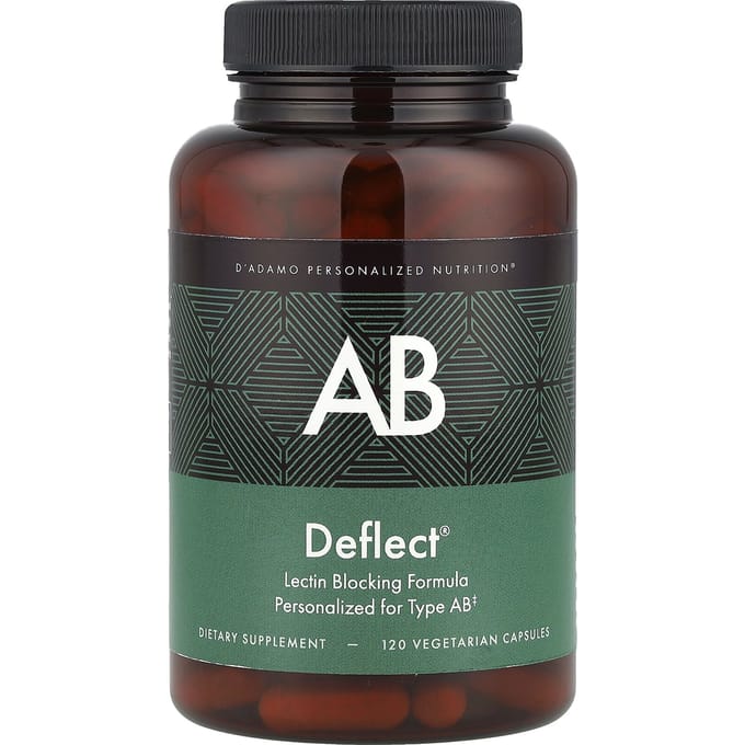 D'adamo, Deflect® AB, Formule bloquant les lectines, 120 capsules végétariennes